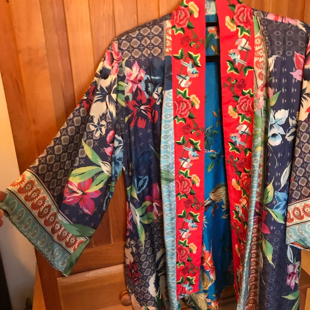Floral Multicolor Women's M Kimono Jacket